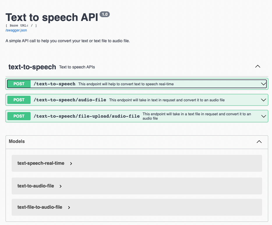 Text to Speech API